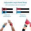 imageMcbazel 18 in 1 Switch Sports Accessories Bundle Tennis Rackets Golf Clubs Fishing Rod Table Tennis Bats Sword Play Grips Drum Stick Racing Wheels Controller Grips Wrist Straps and Leg Straps