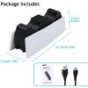 imageMcbazel Dual Charger for PS5 Controller Charger Fast Charging Station Dock USB Type C Charging Adapter with LED Indicator for PlayStation 5 DualSense Controller