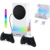 imageMcbazel Wall Mount for Xbox Series S Wall Mount Kit Accessories with Dual Cooling Fans ampamp RGB Light 3Speed Adjustable Stand Extra USB Ports 2 Controller Holder for Xbox Series S Console  White