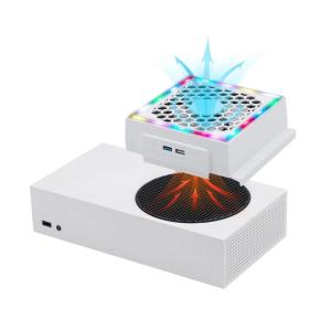 imageMcbazel Cooling Fan for Xbox Series S RGB LED Display Low Noise 2 Extra USB Ports 3 Level Adjustable Speed External Cooler Fan for Xbox Series S Console Only  WhiteWhite