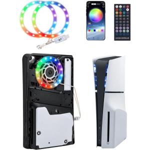 imageMcbazel RGB LED Light Strip for PS5PS5 Slim PS5 PRO Console IR RemoteAPPUSB 3 Control Methods 8 Colors 400 Effects DIY Decoration Accessories Flexible Tape Light Strips for PS5PS5 Slim Console