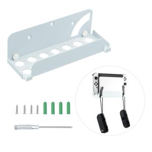 imageMcbazel Wall Mount for Swith OLEDNS Switch Easy to Install Save Space Near or Behind TV Wall Hanger Hooks Compatible with NS SwitchSwitch OLED 2021  White