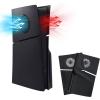 imageMcbazel Face Plates for PS5 Slim Disc Edition Only AntiScratch Replacement Panels Cover Plates Shell Case with Cooling Vent Compatible with PlayStation 5 Slim Disc Edition Console  Black