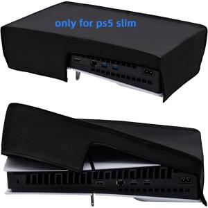 imageMcbazel Horizontal Dust Cover for PS5 Slim Console Only 1680D Oxford Cloth AntiScratch Backend Cutaway Design Protective Case for PlayStation 5 Slim Console Digital and Disc Edition  BlackBlack