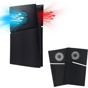 imageMcbazel Face Plates for PS5 Slim Digital Edition Only AntiScratch Replacement Panels Cover Plates Shell Case with Cooling Vent Compatible with PlayStation 5 Slim Digital Edition Console  BlackBlack